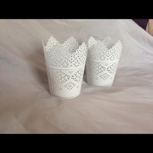 Pair of IKEA candle/plant holders